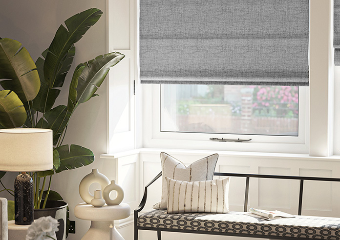 Melrose (Blackout), Wool Grey - Motorised Roman Blind - Image 5